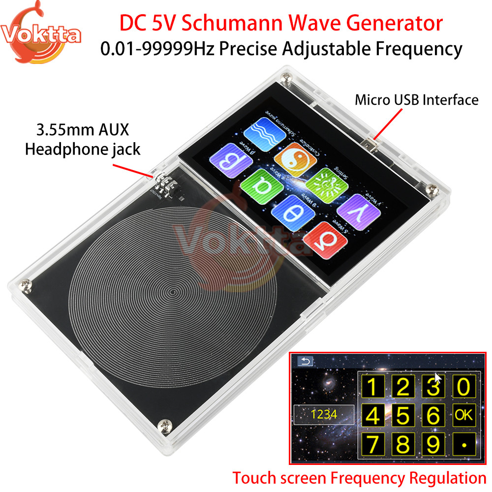 DC 5V Schumann Wave Generator 0.01-99999Hz Precise Adjustable Frequency Signal Generator Micro USB T