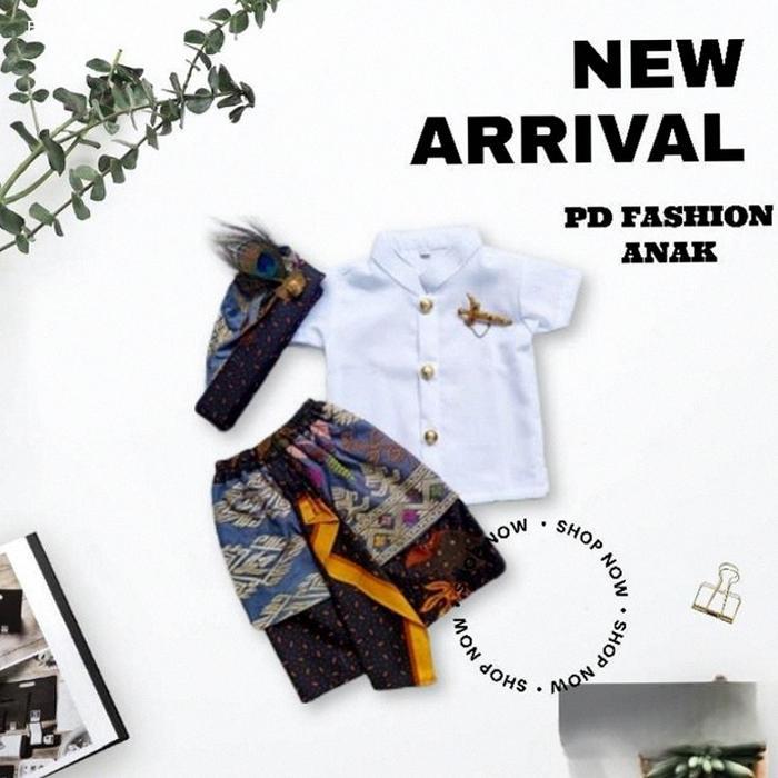 Sale- Setelan Baju Adat Tradisional Anak Laki Set Umur 3-9 Tahun ( Ples Udeng Atau Blangkon ) Best