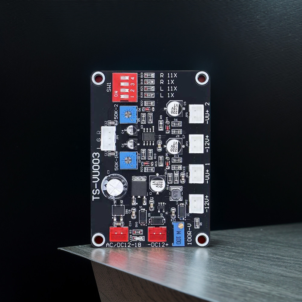 TS VU003 VU Meter Driver Board Backlight Adjust VU Meter Driver Panel AC DC 12V-18V Power Amplifier 