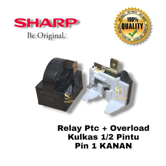RELAY PIN 1 KANAN + PTC OVEOAD KULKAS SHARP 1/2 PINTU PROMO