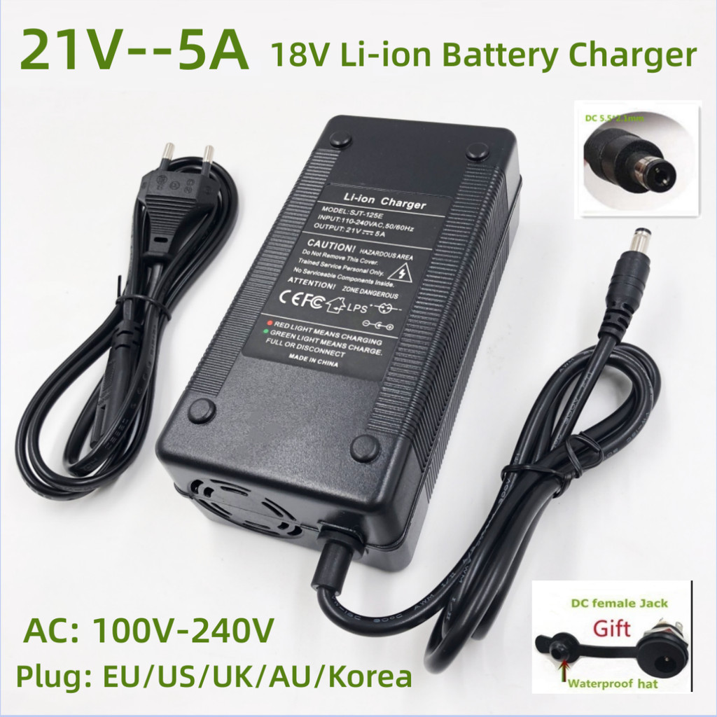 21V 5A lithium battery charger 5 Series 100-240V 21V5A battery charger for 18V lithium battery with
