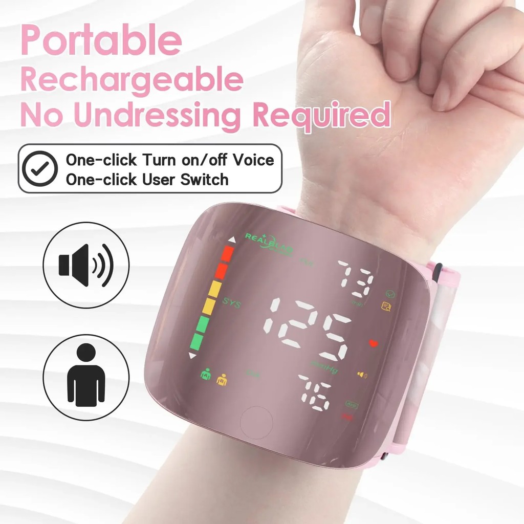 New Wrist Blood Pressure Monitor Digital Voice Heart Rate Blood Pressure Monitor LED Digital Screen