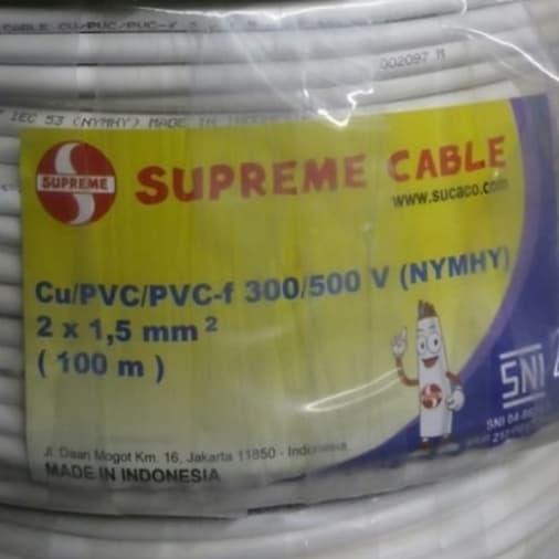 Kabel Listrik NYMHY 2x1.5 2x1,5 Supreme 100M / Kabel NYMHY 2x1.5mm
