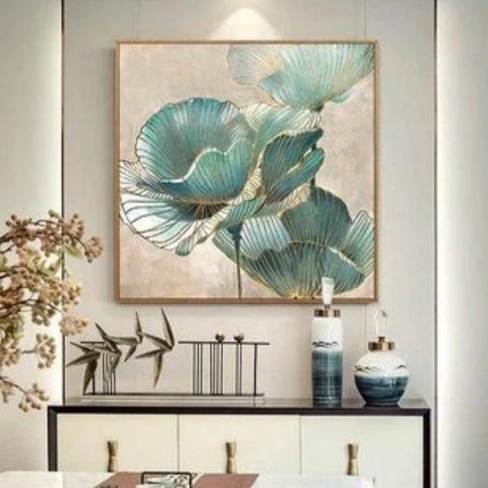 Lukisan Bunga Modern / Lukisan Dinding Besar Tbk