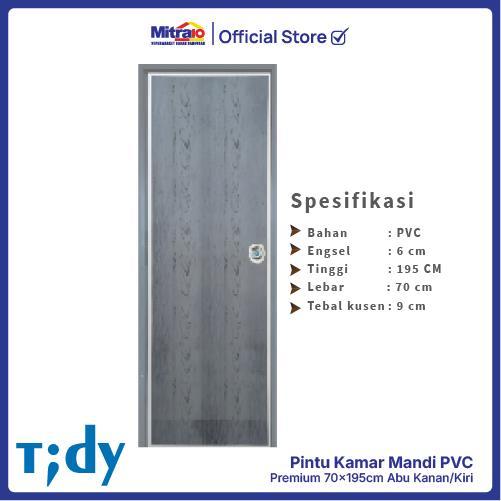Pintu PVC Premium 70x195cm Abu Kanan/Kiri Tidy- Proteksi Ganda Extra Bubble Wrap