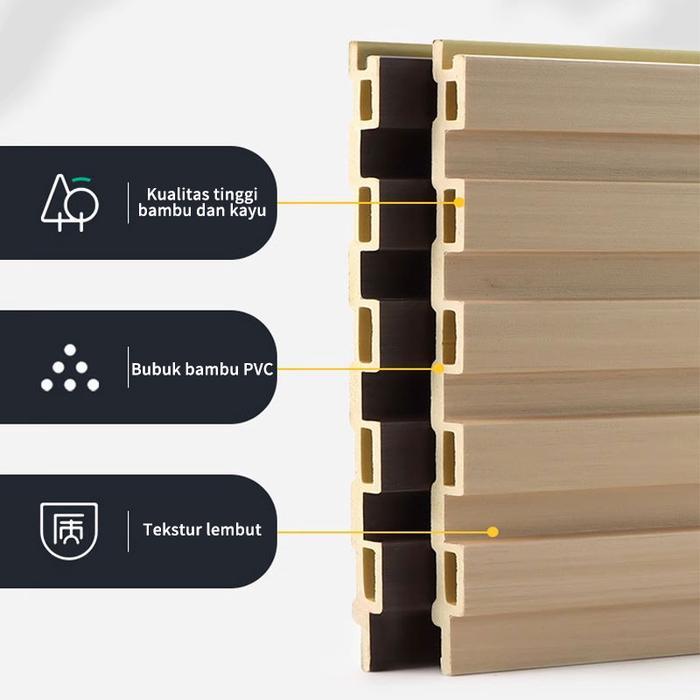Wood Panel WPC Motif Kayu Wallpanel Wall Panel PVC Dinding Motif Kayu