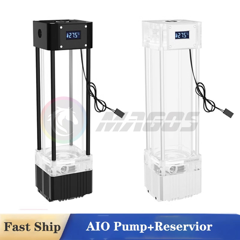 FREEZEMOD AIO Pump+Reservoir With Temperature Display,Water Tank Res Combo For PC Water Cooling