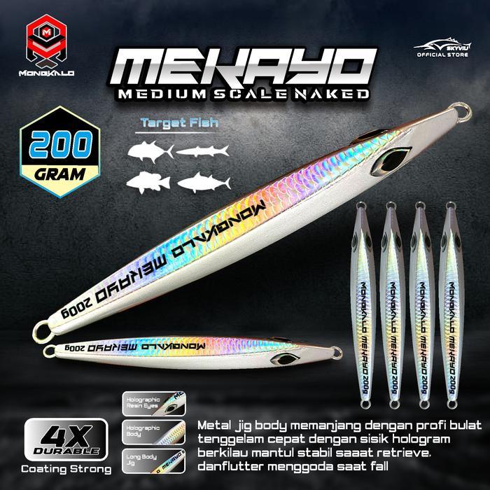 Ready Metal Jig 200 Gram Mongjalo Mekayo Sisik Naked Umpan Pancing Laut 200G Lure Jiging 200Gram