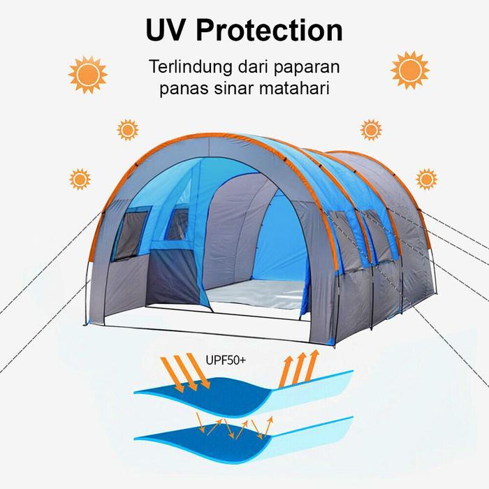 Promo Tenda Camping Tunnel 5 - 8 Orang Tenda Camping Outdoor Tenda 6 Orang Tenda Camping Keluarga