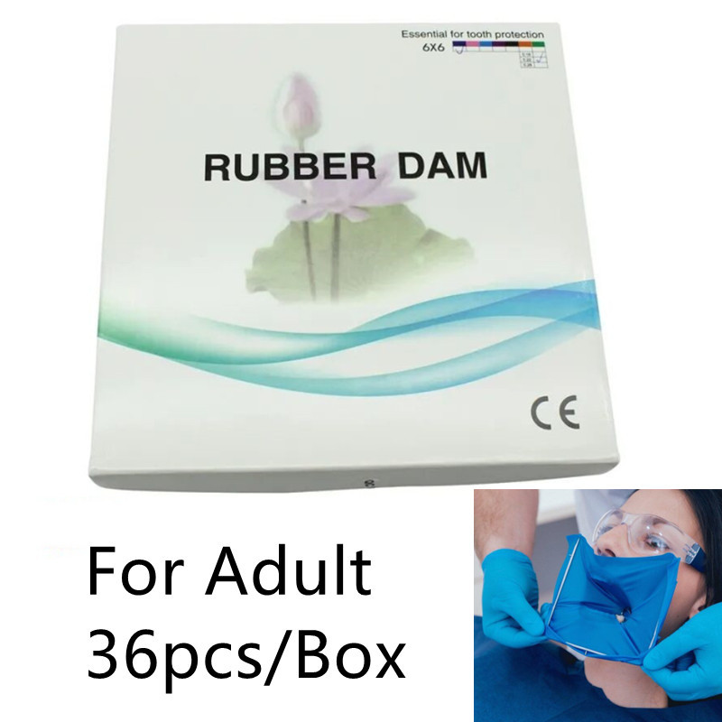 36 Pcs Dental Rubber Dam Sheet Natural Latex Rubber barrier Dams