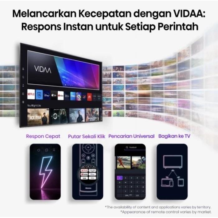 [ORI] TV Smart 43 Inch TV Hisense 43E6K 4K HDR Vidaa Smart DVBT-2