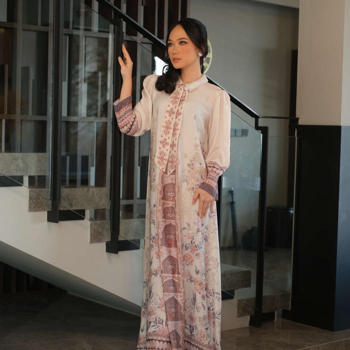 KARIMAKE - Gamis Mambangsari Maharani Series - Gamis Motif Premium Soft Crinkle Silk Maxi Dress Musl