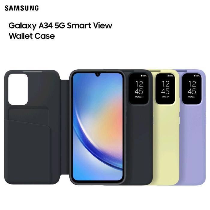 Samsung Galaxy A54 A34 Original Case Smart View Wallet Flip Cover Casing Lipat 100% Asli