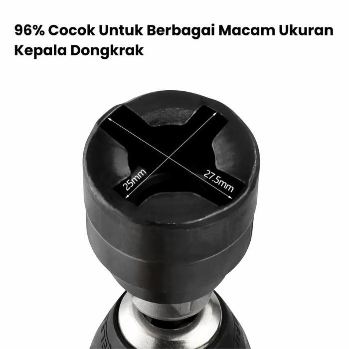 Kunci soket khusus dongkrak, kunci listrik, alat bantu membongkar ban mobil silang, obeng listrik