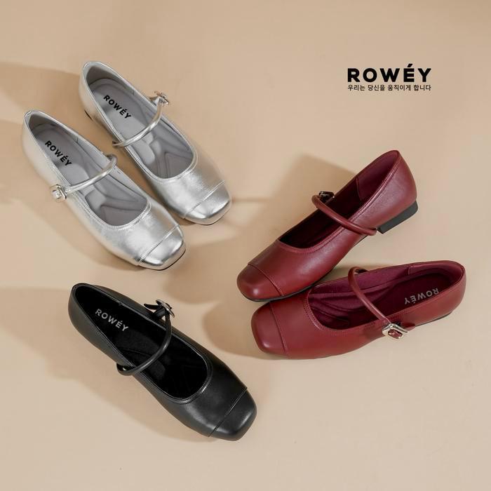 PVN Project Sepatu Mary Jane Flat Shoes Wanita Ji Won Karet