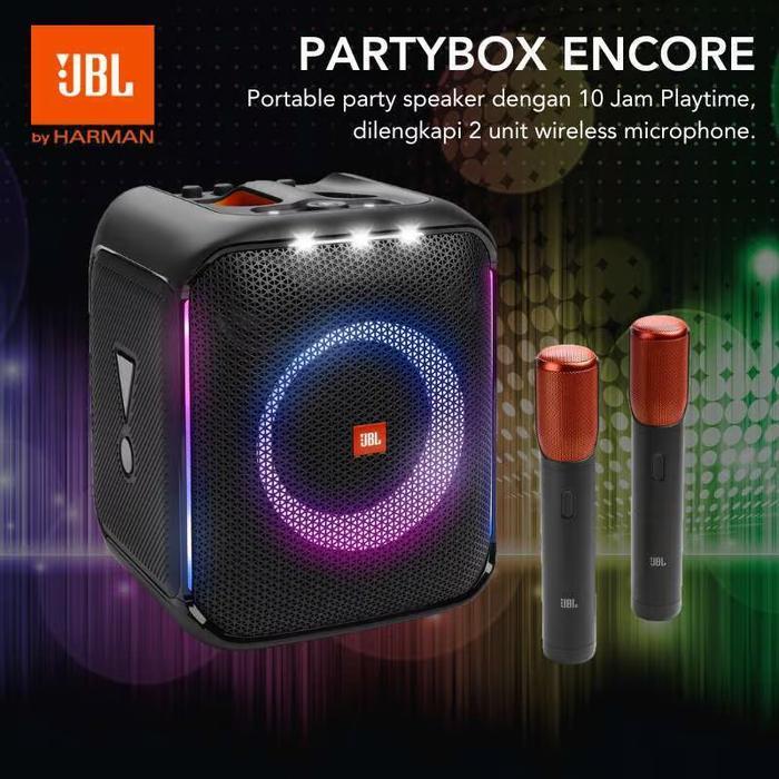 JBL PartyBox Encore With Dual Mic Karaoke Wireless 100W Garansi Resmi IMS