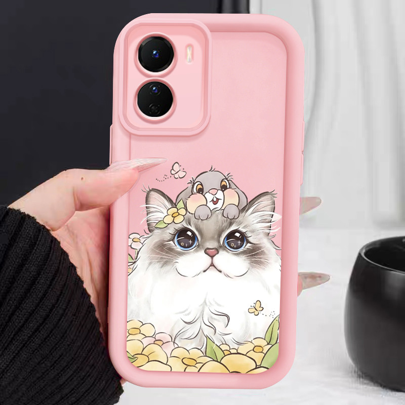 Casing Hp untuk VIVO Y16 Y35 4G Y35 5G Y56 5G Case Kucing dan kelinci Kasing silikon Cesing Softcase