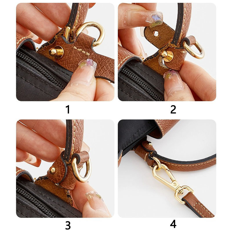 Leather Replacement Crossbody Bag Strap For Longchamp Mini Bag Shoulder Strap Without Punching