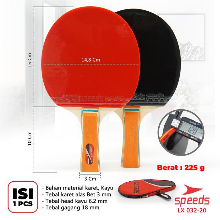 SPEEDS Bet Pingpong Tenis Meja Bat bad Tenis Ball Outdoor Meja Pingpong Isi 2 Karet Rubber Tahan