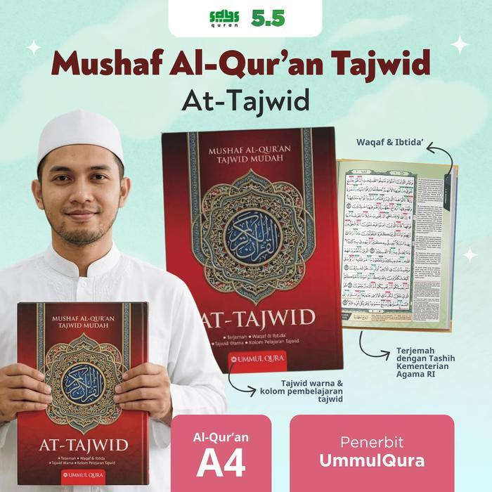 Mushaf Al-Quran At-Tajwid Terjemah Ummul Qura Ukuran A4 - buku tajwid al qur'an lengkap