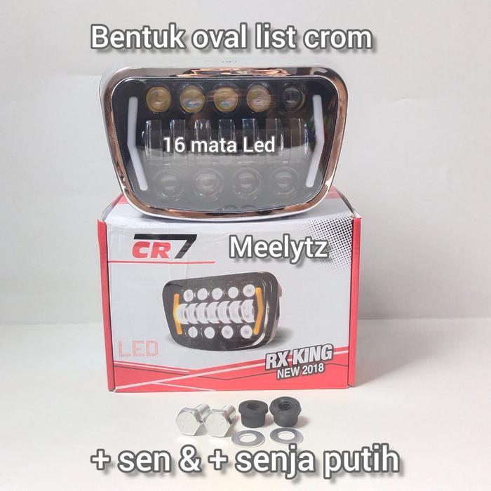 Reflektor Rx King Original Cr7 -Lampu Depan Rx King New Tipe Oval List Chrome List