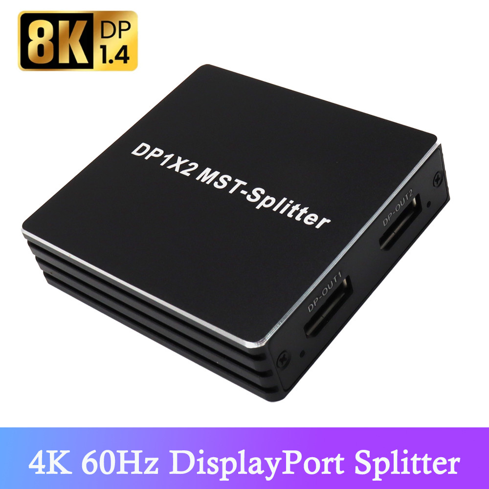 sale 4K 60Hz DisplayPort Splitter 1 In 2 Out DP 1.4 MST Hub 1x2 Extend DP to HDMI Dual Monitor for D