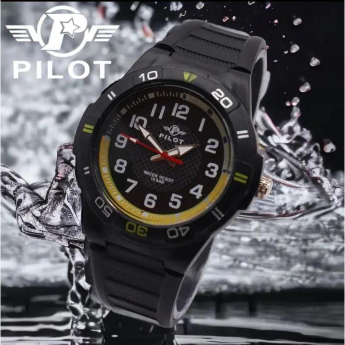 Promo - Jam Tangan Anak Jam Tangan Cowok Analog Pilot 1301 Rubber Original Jam Tangan Tahan Air Jam