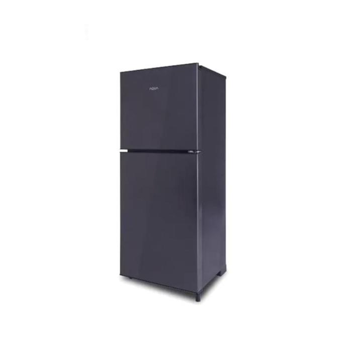 aqua kulkas 2 pintu d251 hitam 169l plat metal freezer tanpa bunga es low watt 65w garansi resmi