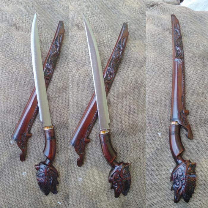 Best Seller Golok Sembelih Hewan Qurban Baja Per Ukir Wayang