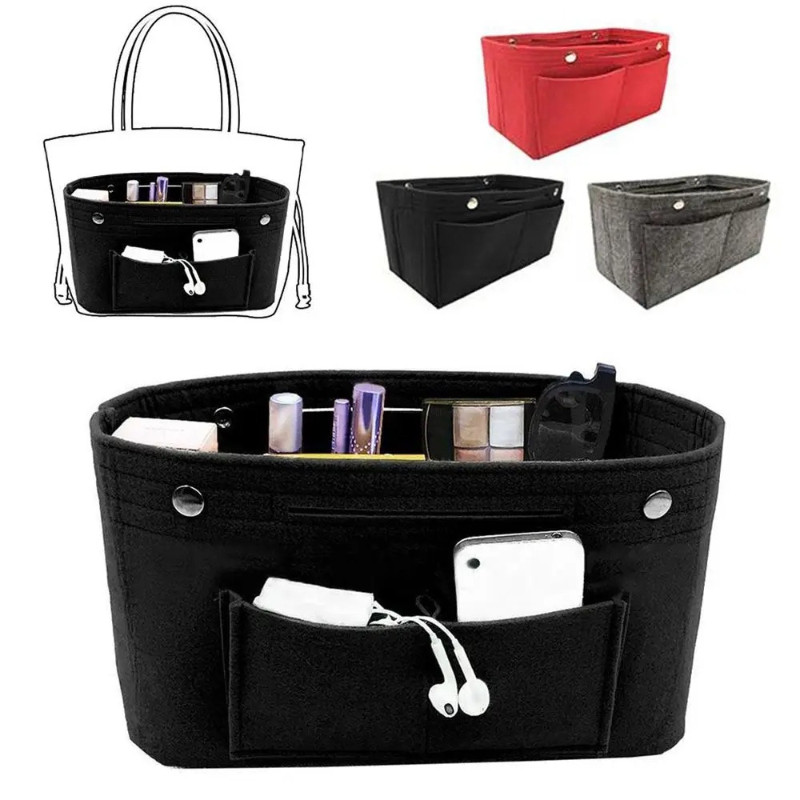 Multi functional felt inner bag, women's storage bag, insert bag, felt travel bag, insert lining,