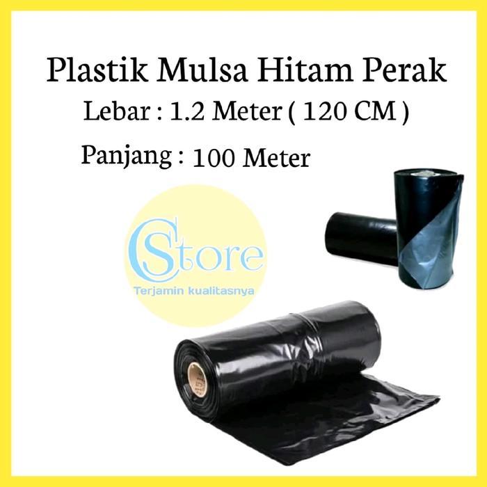 PLASTIK MULSA HITAM PERAK LEBAR 1.2 METER PANJANG 100 METER