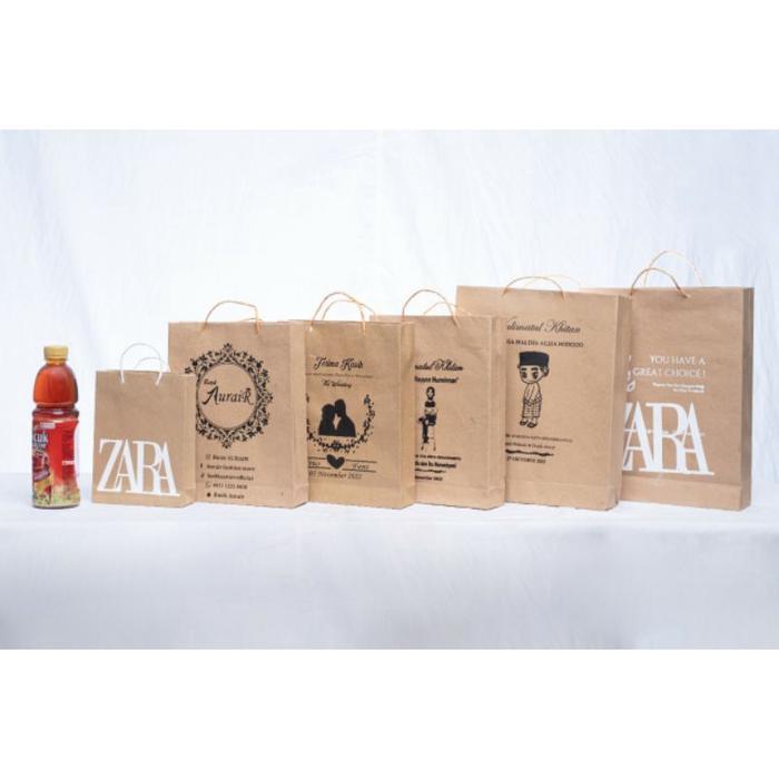 PAPER BAG CUSTOM SABLON ISI 100 PCS / PAPERBAG SABLON / TAS KERTAS PERNIKAHAN
