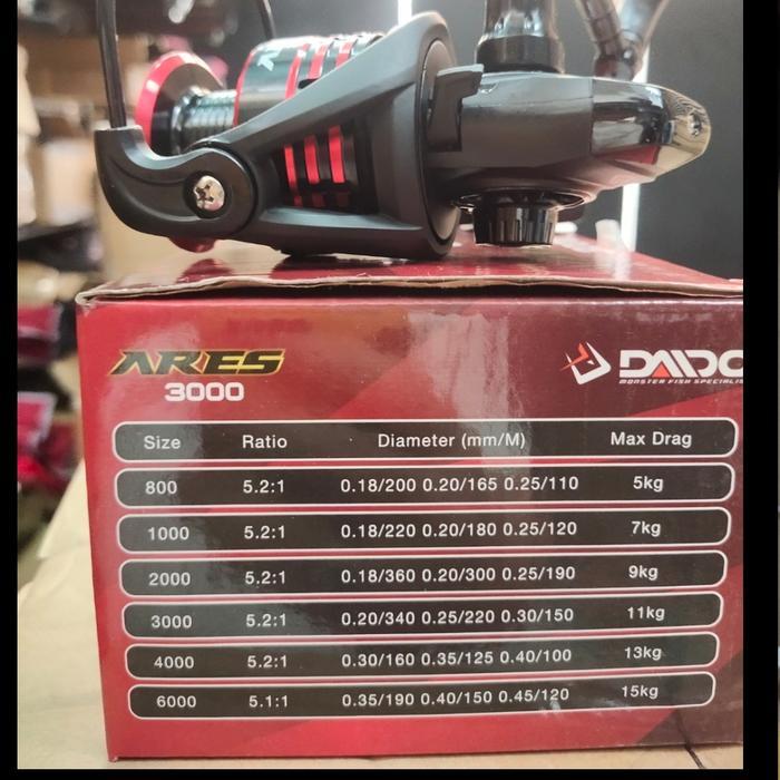 Terlaris Reel Daido Ares Merah Pilihan 1000 2000 3000 4000 One Way #Gratisongkir