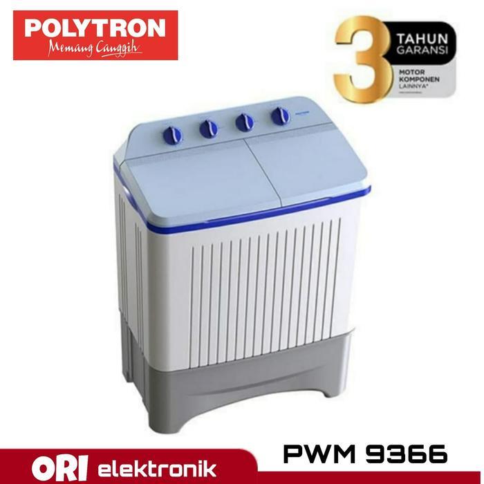 POLYTRON Mesin Cuci 2 Tabung 9kg PWM 9076