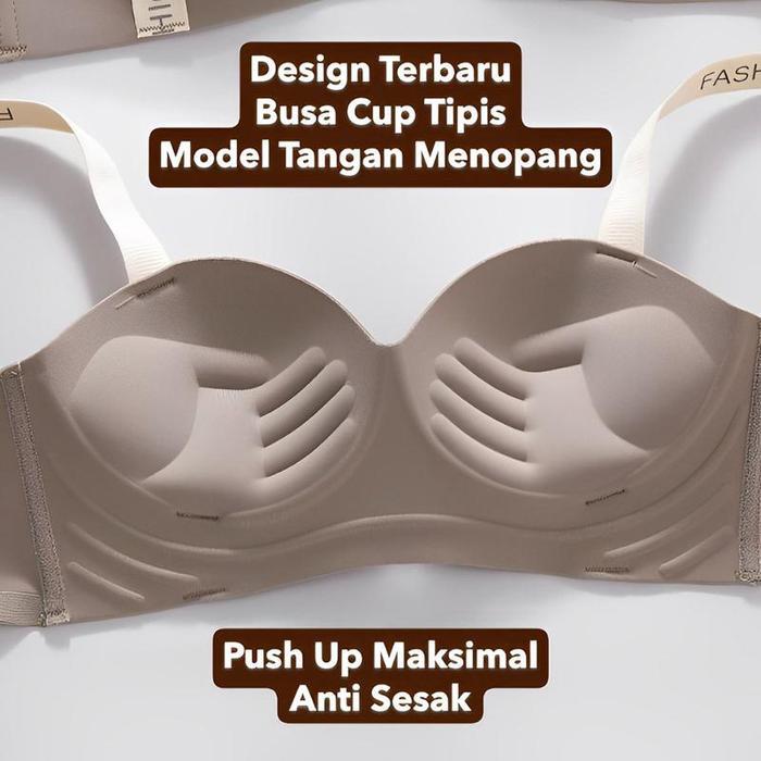 1Pcs Bra Wanita Seamless Tanpa Kawat 3D Cup Push Up Nyaman Angkat Alami Soft Support Tanpa Bekas