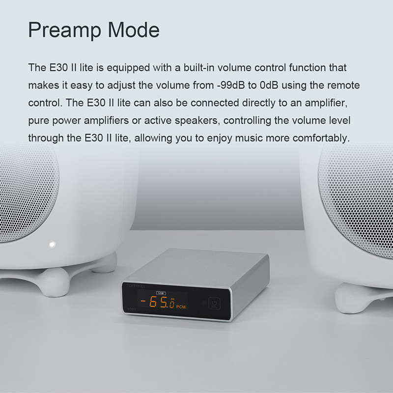TOPPING E30 II Lite Hi-Res Desktop Decoder E30II Lite AK4493S DAC Audio Preamp Audio USB DAC
