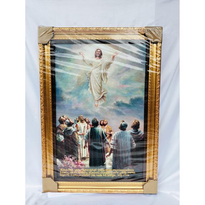 TERUJI Hiasan Dinding Kanvas Yesus Naik Ke Surga - PLG0042