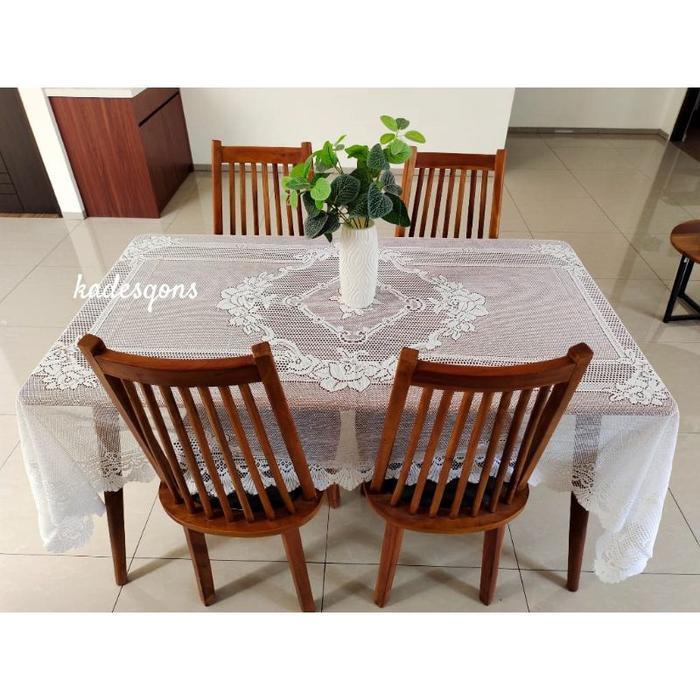 Taplak Meja Makan Putih . Perabot Rumah Aestetik Mewah Minimalis . Taplak Tamu Panjang Tablecloth