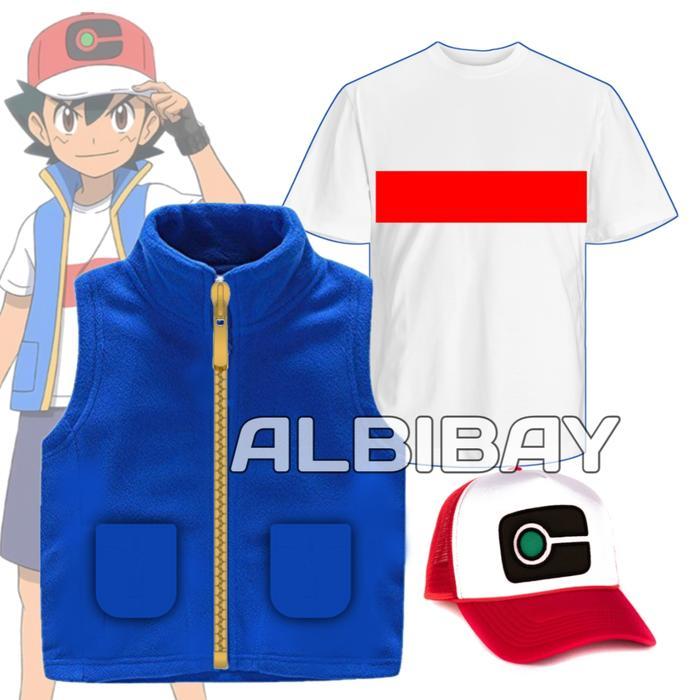 Rompi POKEMON ASH Anak & Dewasa COSPLAY POKEMON 1SET