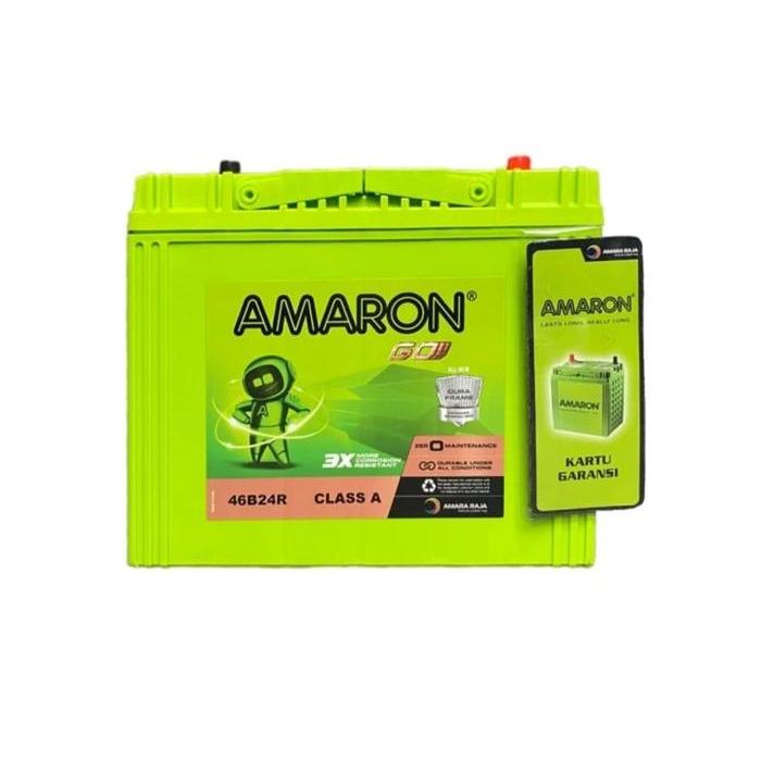 Aki kering mobil Rush, Terios tipe NS60 46B24R Accu 12V/45Ah Amaron Car