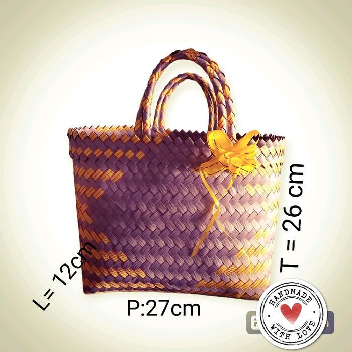 tas anyaman LURIK Medium 27x12x24cm /PAKET 15 PCS tas belanja/kantong sembako/ tas hampers lebaran