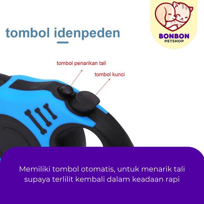 Tali Tuntun 3 meter Tali Tuntun Anjing Kucing Tali Tuntun Retractable Anjing Kucing Tali Tuntun