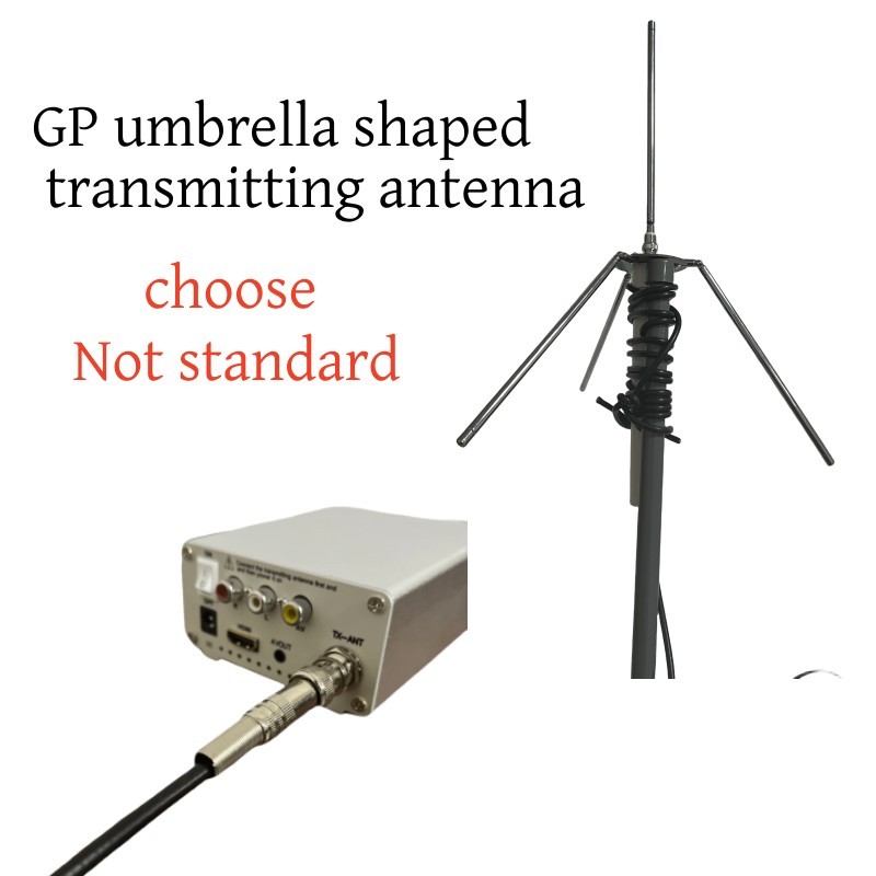 2W analog TV transmitter VHF/UHF frequency band selectable transmitter frequency power adjustable