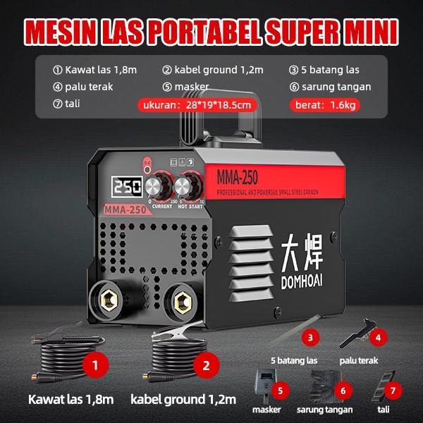DOMHOAI Mesin Las MMA-400 Inverter Las Listrik Portabel Inverter Mesin Las IGBT Tampilan Digital