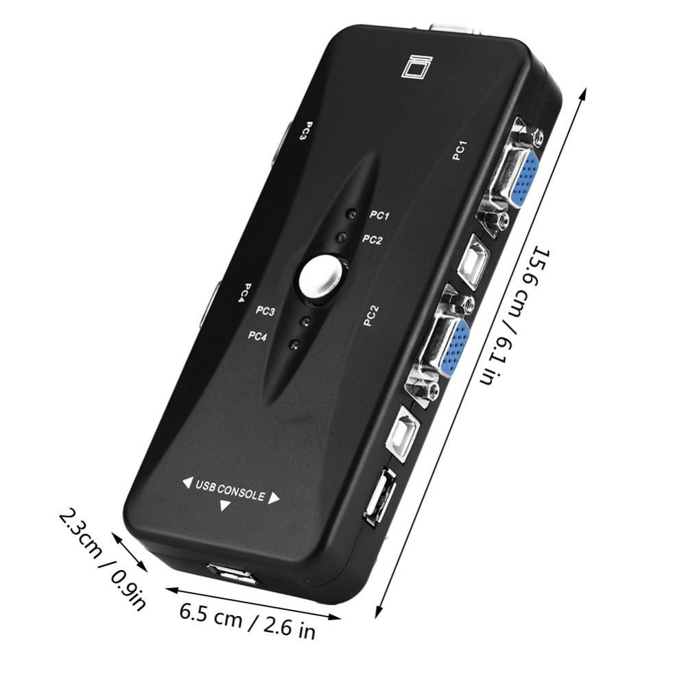 Durable 4 Ports USB 2.0 KVM Switch Plug and Play VGA Port VGA Manual Switch Box USB 2.0 KVM VGA