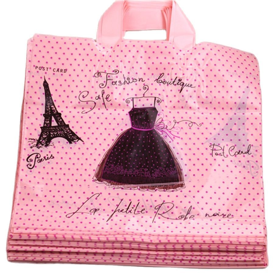 High-density Polythylene Eco-friendly Eiffel Tower Packaging With Handles 10pcs/lot 29*35cm Large Pl