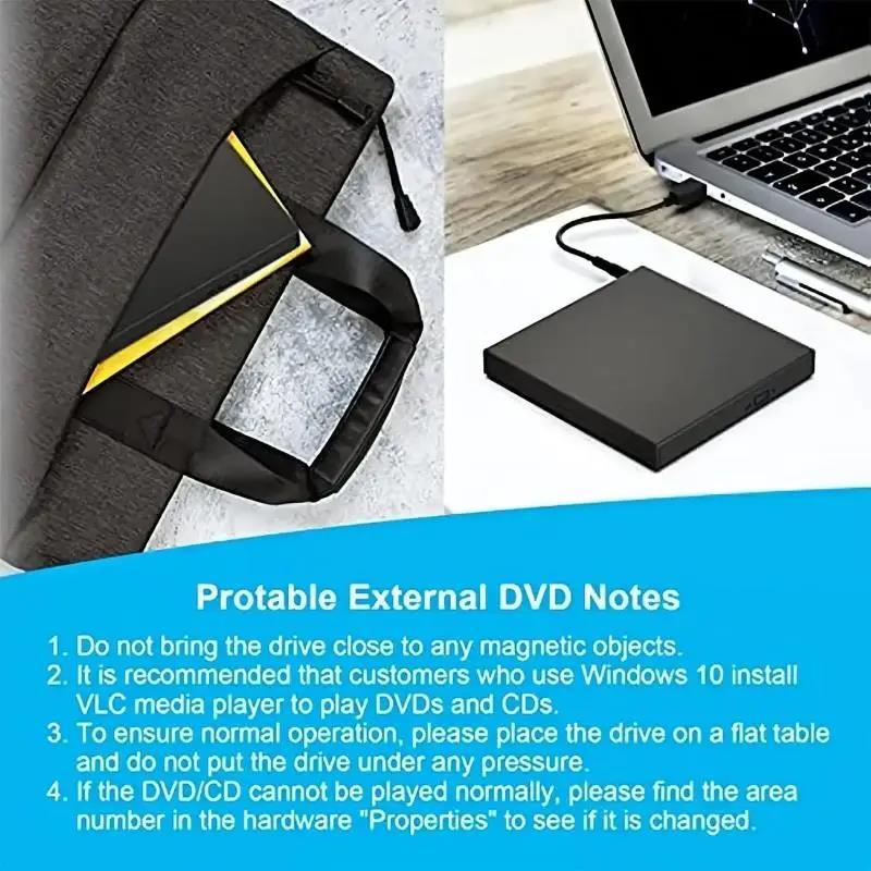 USB External CD DVD Reader CD/DVD/CD-RW Drive USB External Disk Drive CD-ROM DVD-ROM Optical For