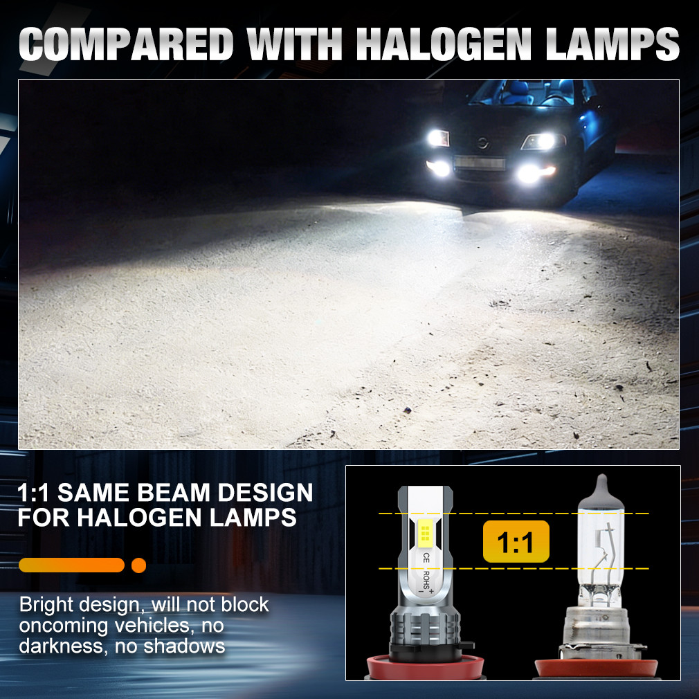 H8 H11 LED Headlights Canbus H7 9005 HB3 9006 HB4 Fog Light Bulb 30000LM 5500K LED Daytime Car Lamp