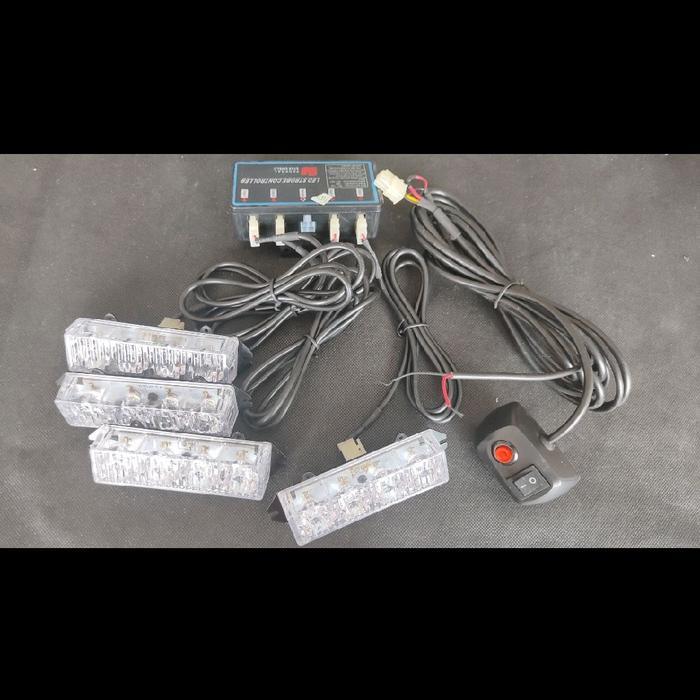 LAMPU STROBO FEDERAL SIGNAL 4DH / STROBO GRILL / STROBO LED 4 TITIK GRILL / STROBO FEDSIG / STROBO