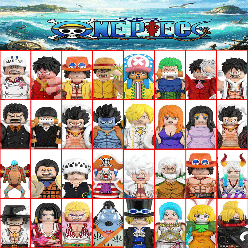 8pcs/set Luffy Zoro Nami Sanji Chopper Building Blocks Mini Action Figure Accessories Christmas
